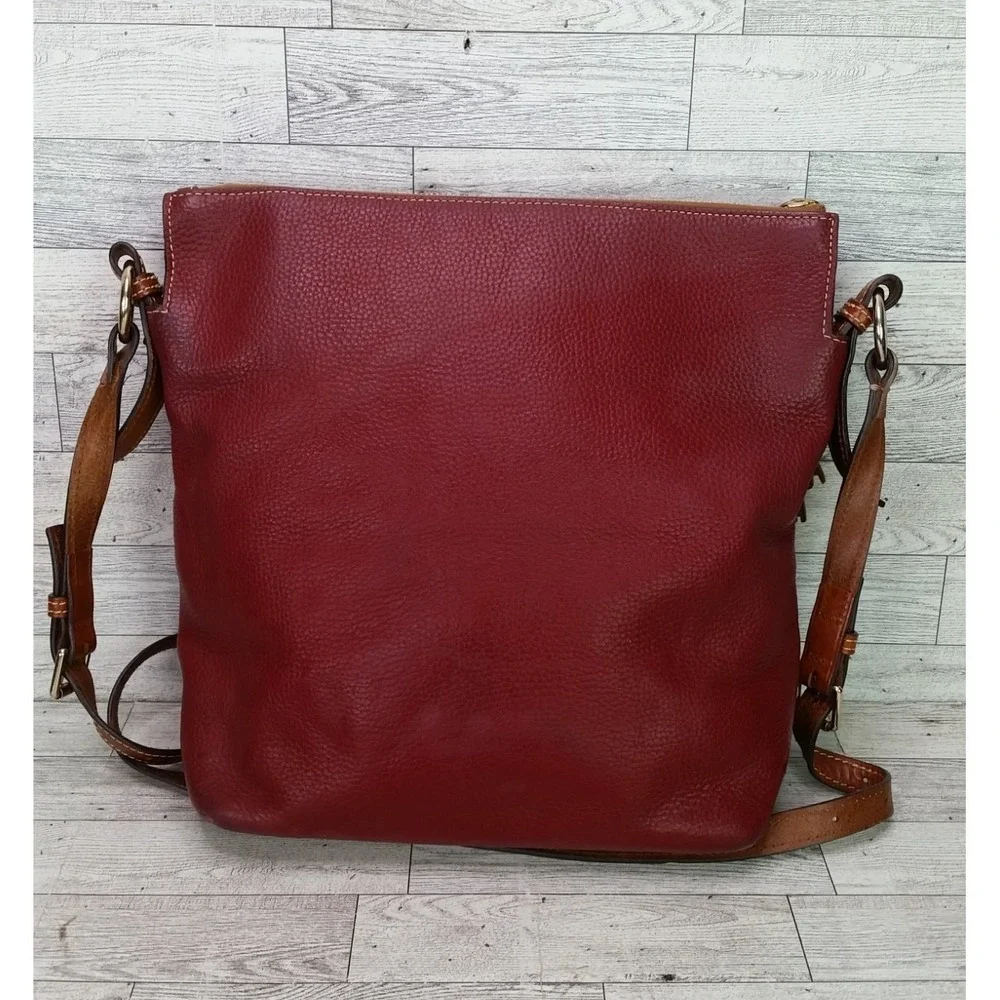 Dooney & Bourke Pebble Grain Leather Shoulder Bag Wine Red